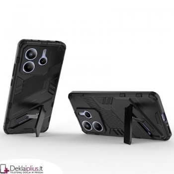 Šarvuotas dėklas su kojele - juodos spalvos (Xiaomi Redmi Note 14 5G) Šarvuotas dėklas su kojele - juodos spalvos (Xiaomi Redmi Note 14 5G)